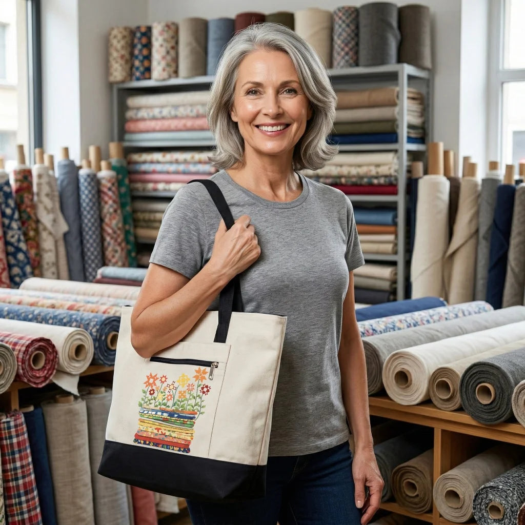 Where Quilts Bloom Tote