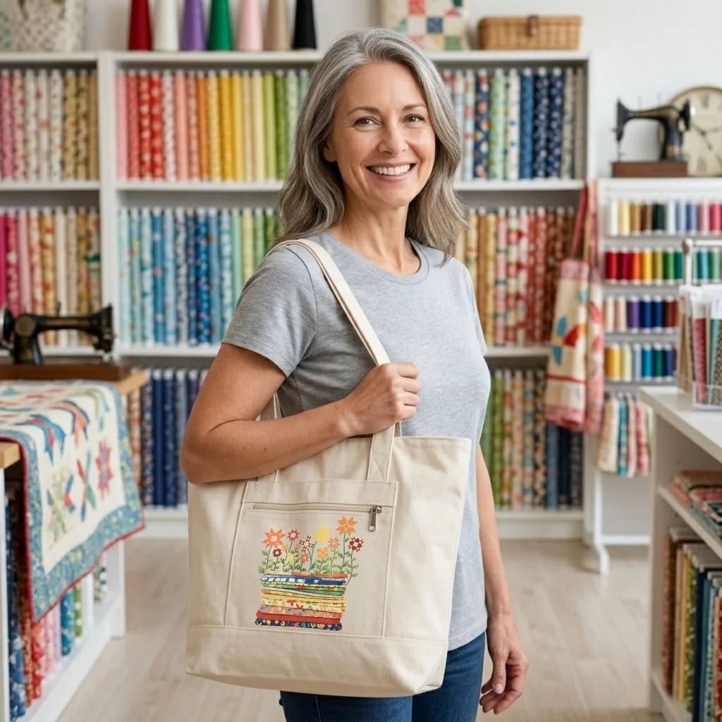 Where Quilts Bloom Tote