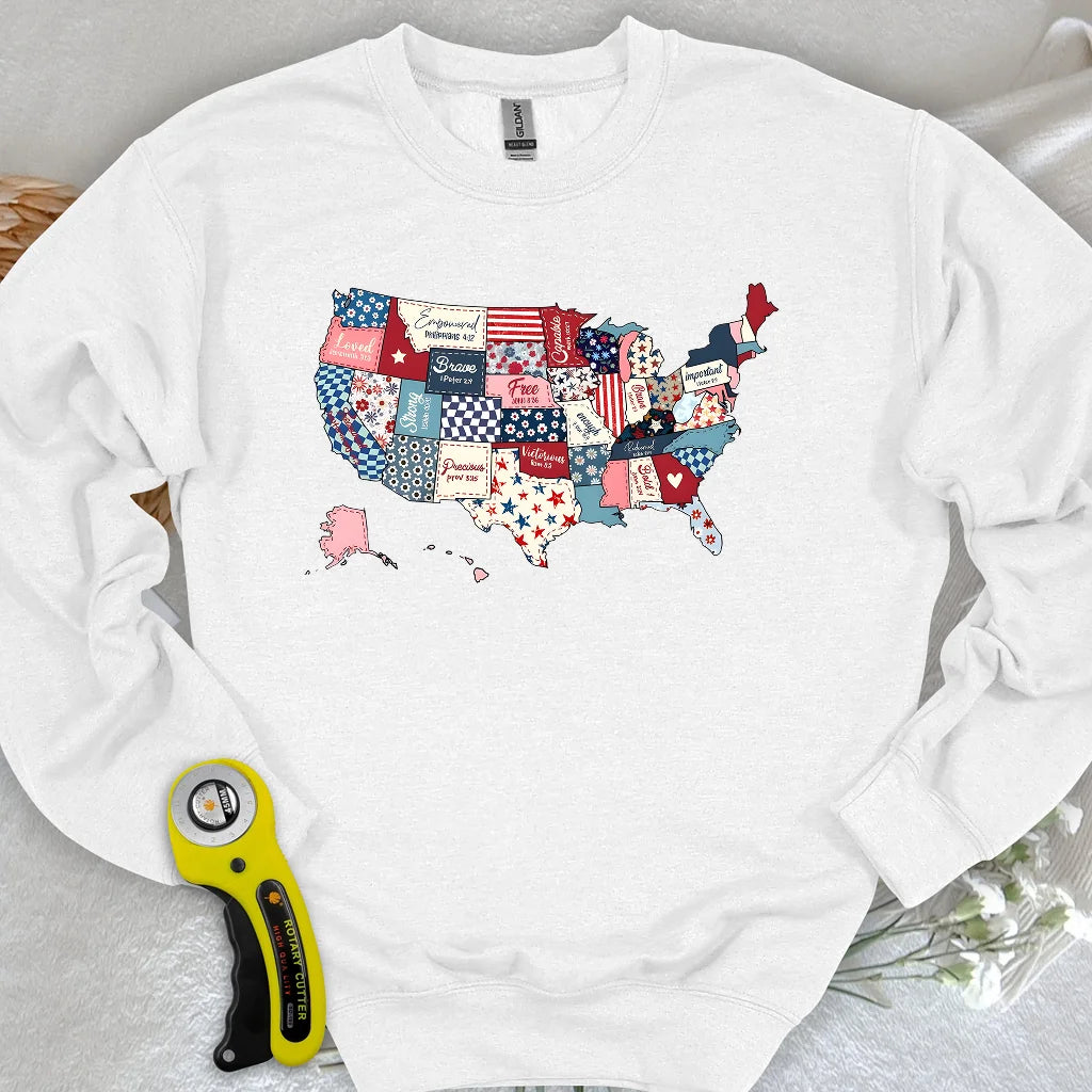 USA Quilt Map Sweatshirt