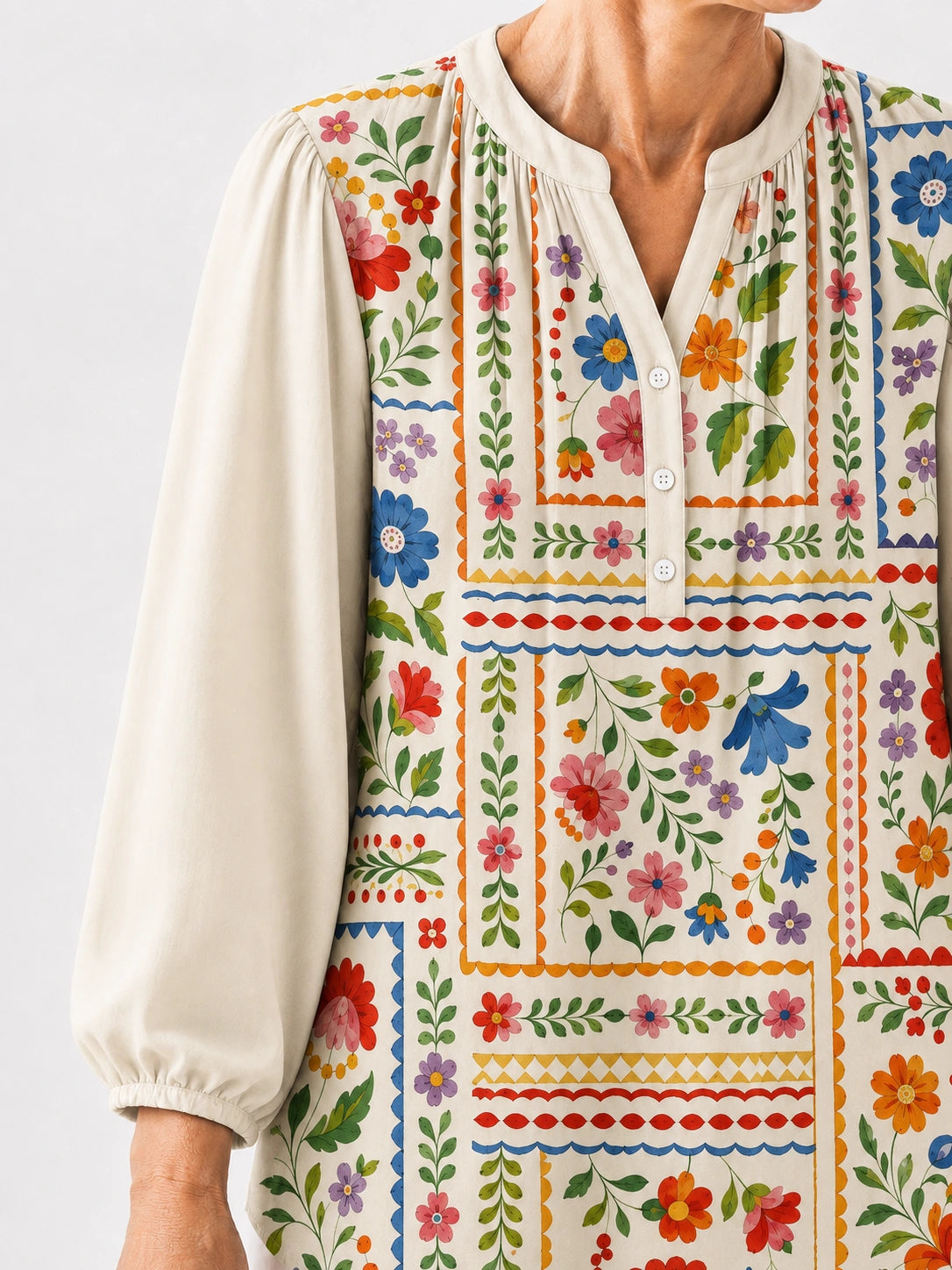 Folk Art in Bloom Blouse