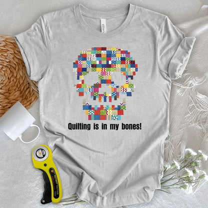 A quilted skull T-shirt