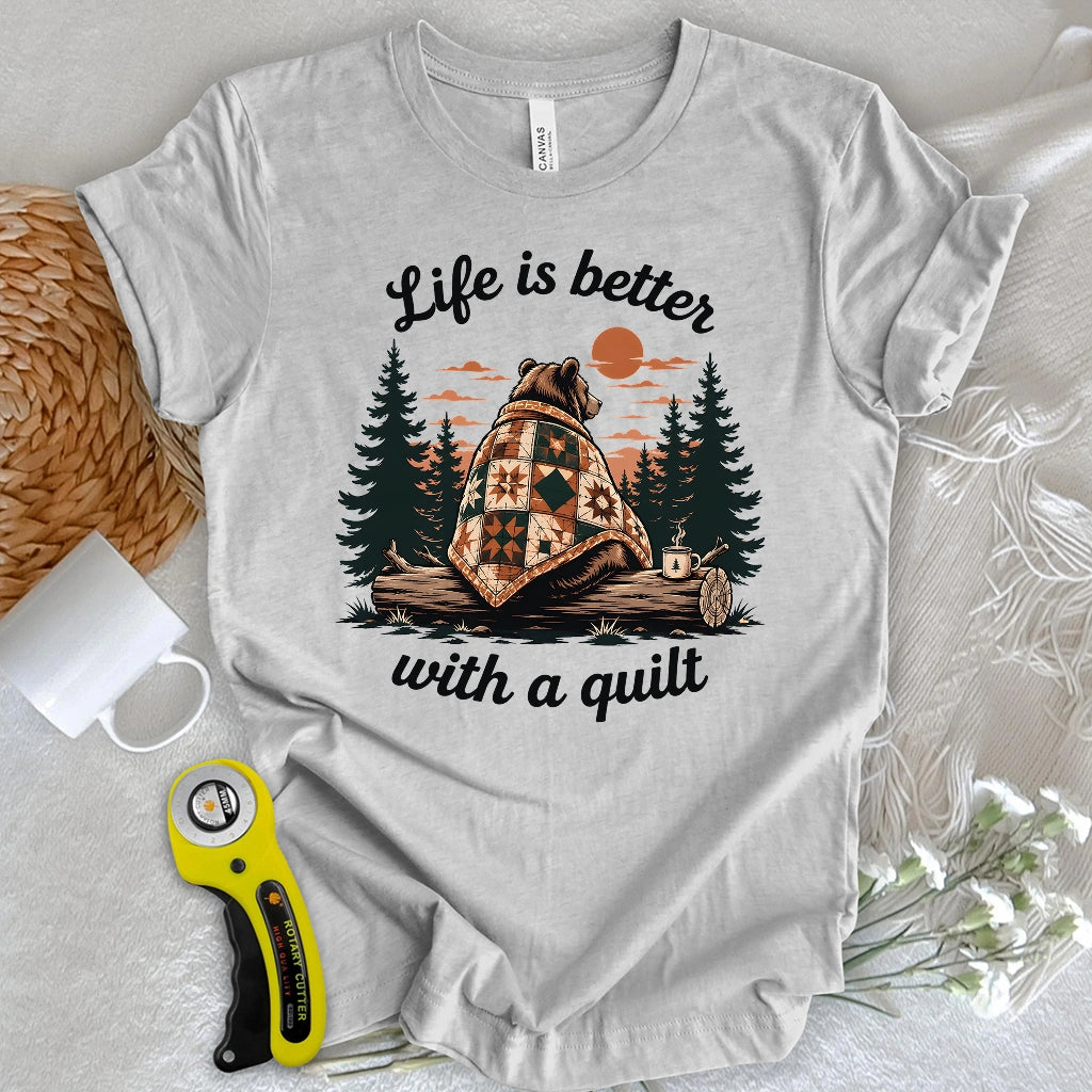 Bear Wrapped in Quilts T-shirt