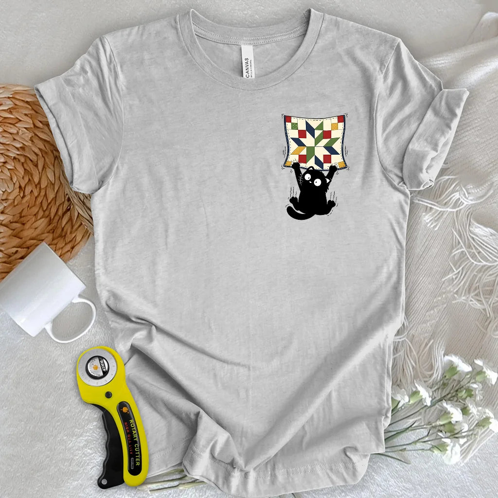 Clingy Quilt Cat Logo T-shirt