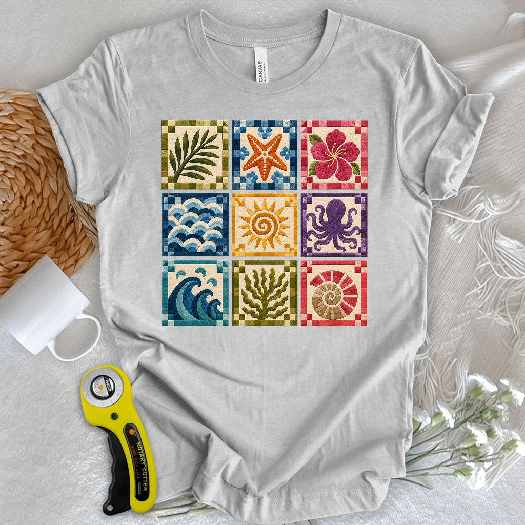 Coastal Patchwork Blocks T-shirt