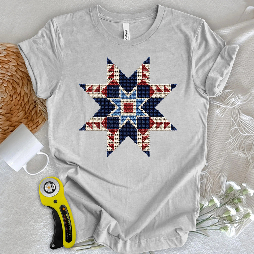 Cross-Stitched Quilt Star T-shirt