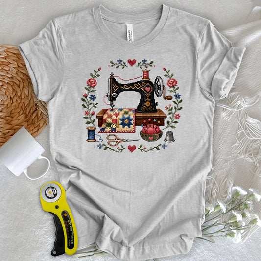 Cross-Stitched Sewing Machine T-shirt