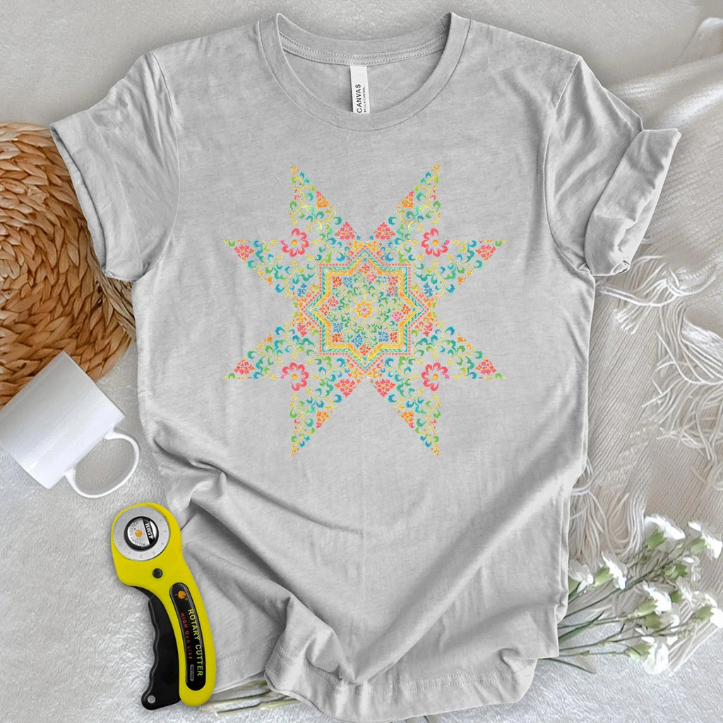 Floral Star Block Mandala T-shirt