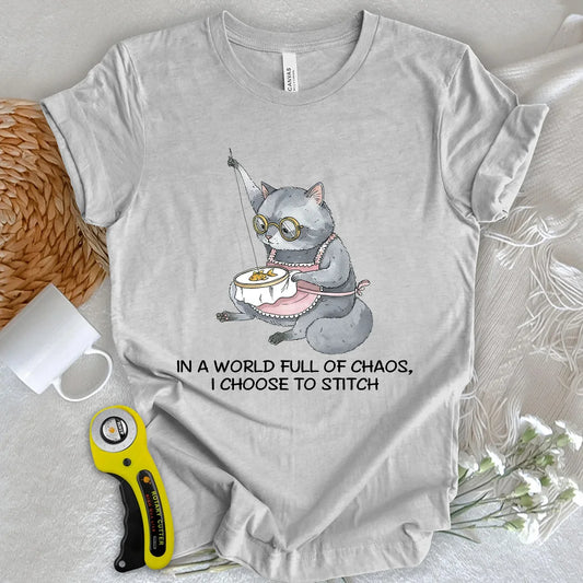 Granny Cat Sewist T-shirt