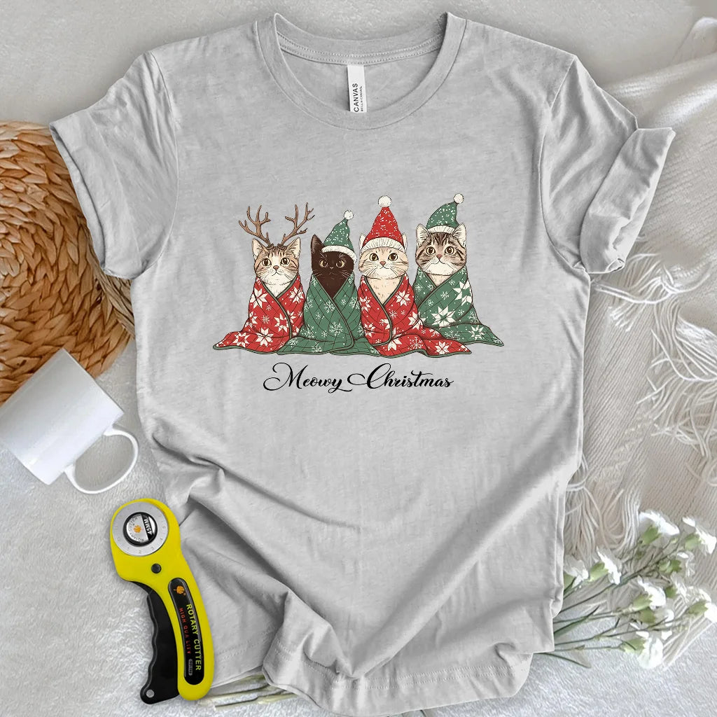 Meowy Christmas T-shirt