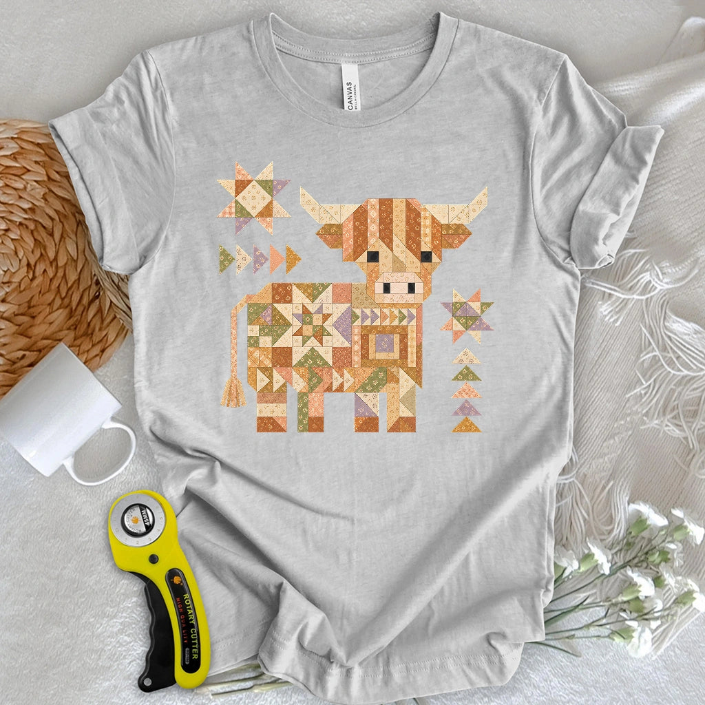 Patchwork Highland Cow T-shirt