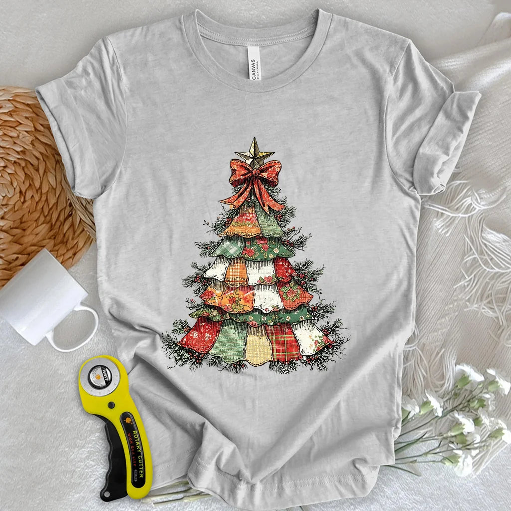 T-shirt arbre de Noël en patchwork