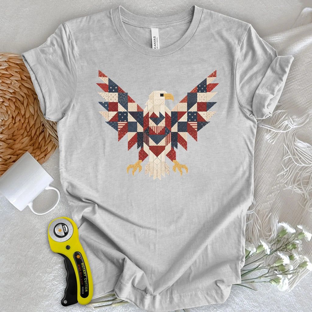 Patriotic Patchwork Eagle T-shirt