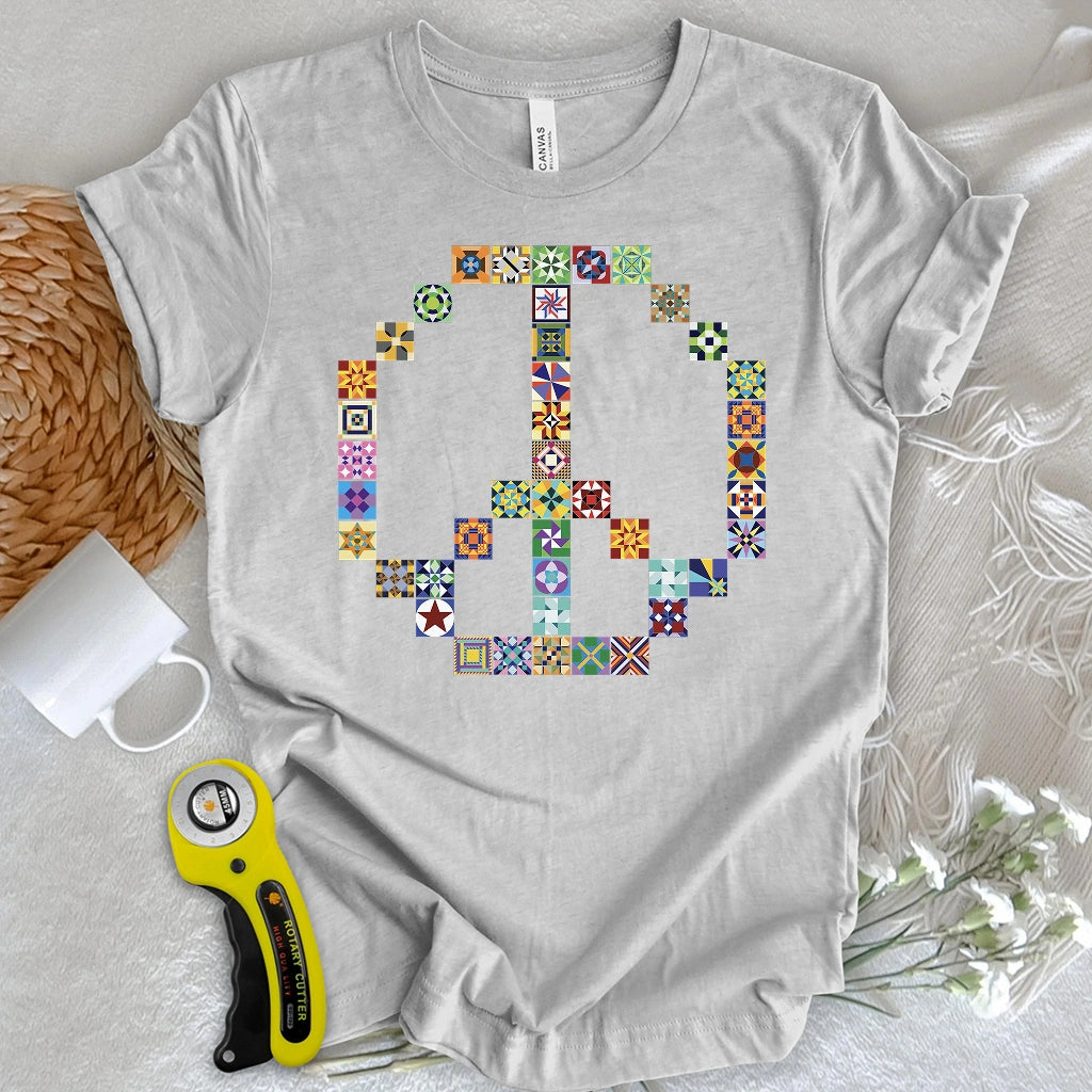 Quilted Peace Symbol T-shirt