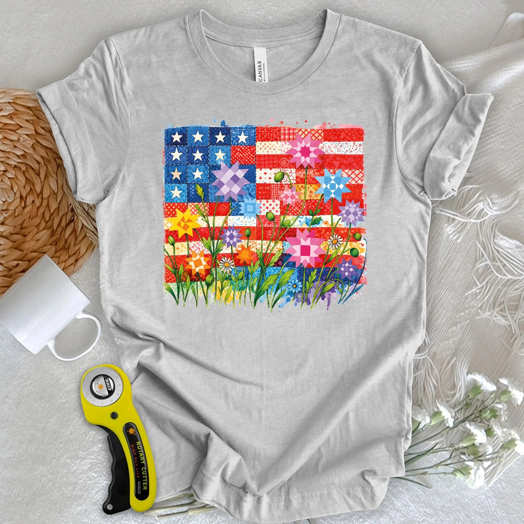 Quilted Stars & Blooms T-shirt