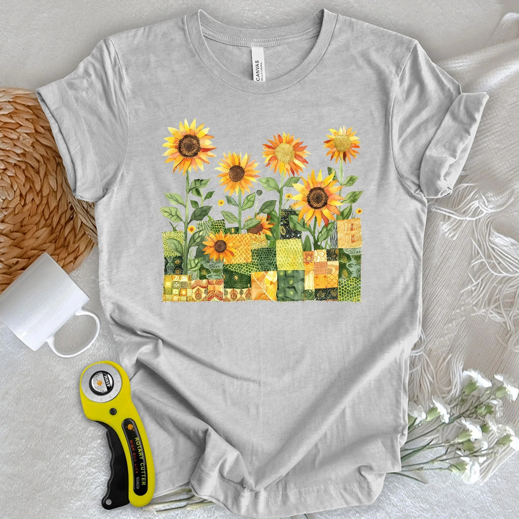 Quilted Sunflower Field T-shirt