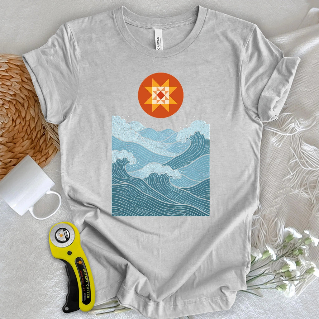 Quilted Sunset Ocean T-shirt