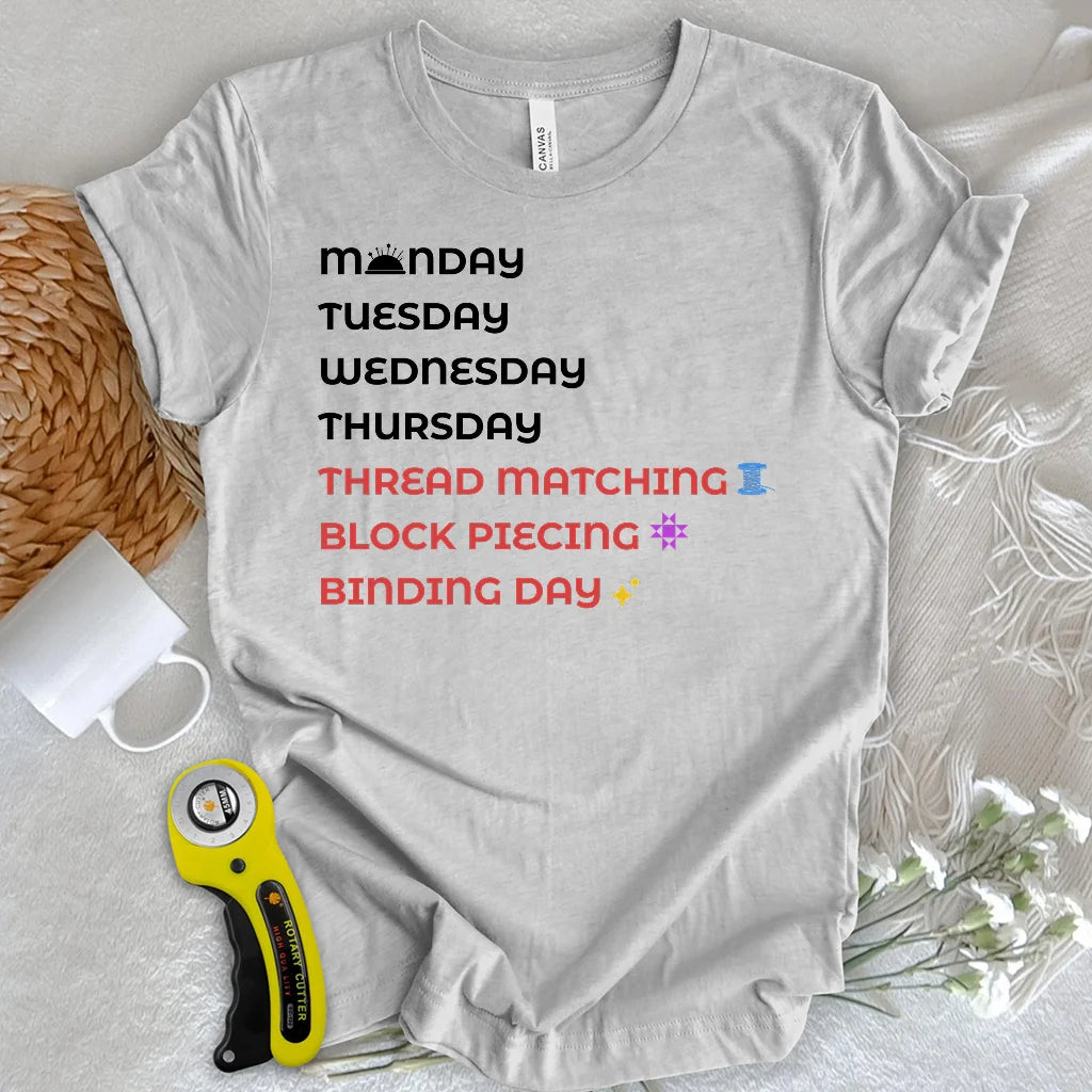 T-shirt compte à rebours du week-end des quilters