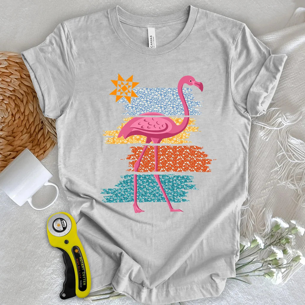 T-shirt Flamant rose matelassé