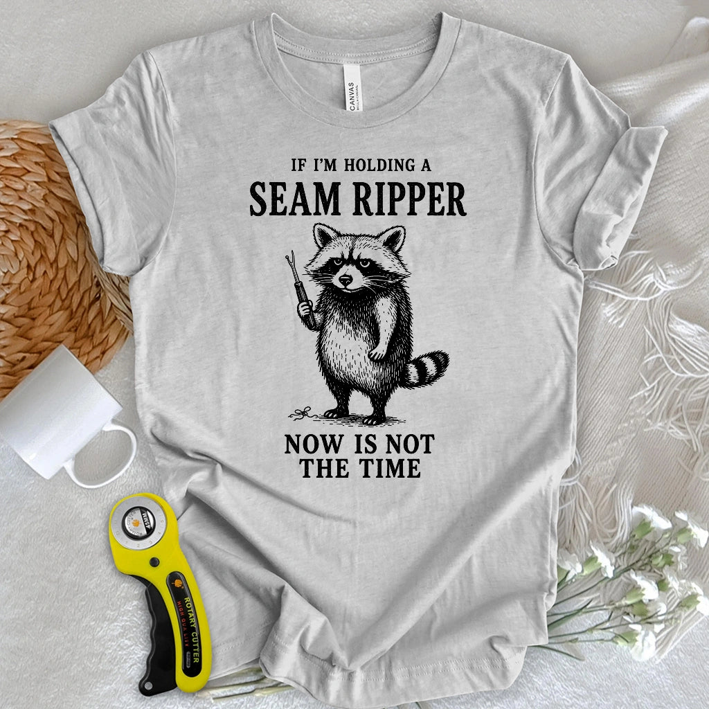 Seam Ripper Warning Raccoon T-shirt