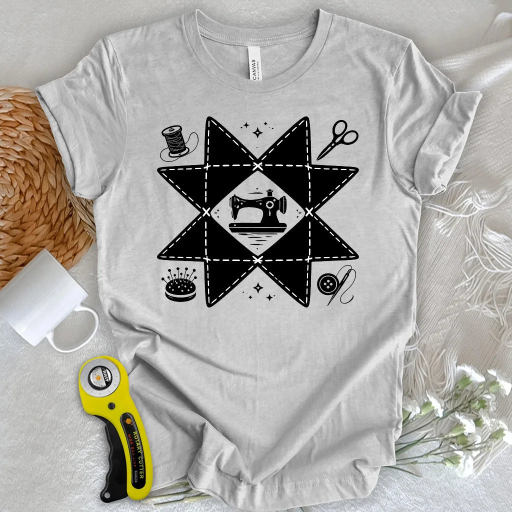 Sewing Compass Quilt T-shirt