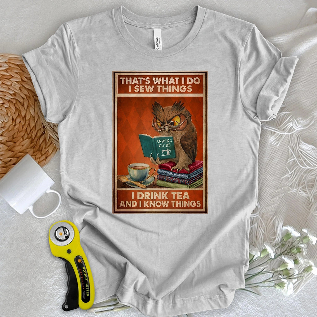 Sewing Owl Wisdom T-shirt