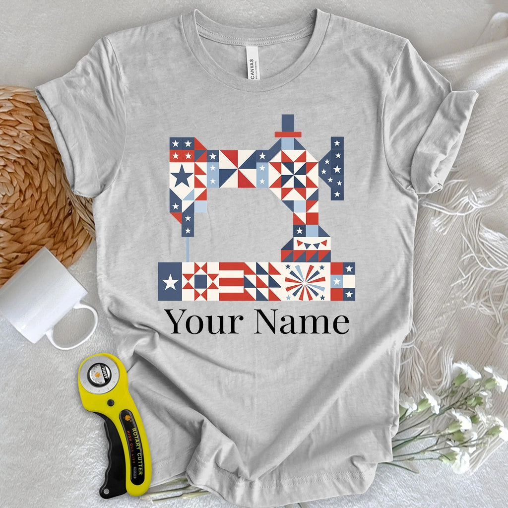 "Custom Name" Stars & Stitches Sewing T-shirt