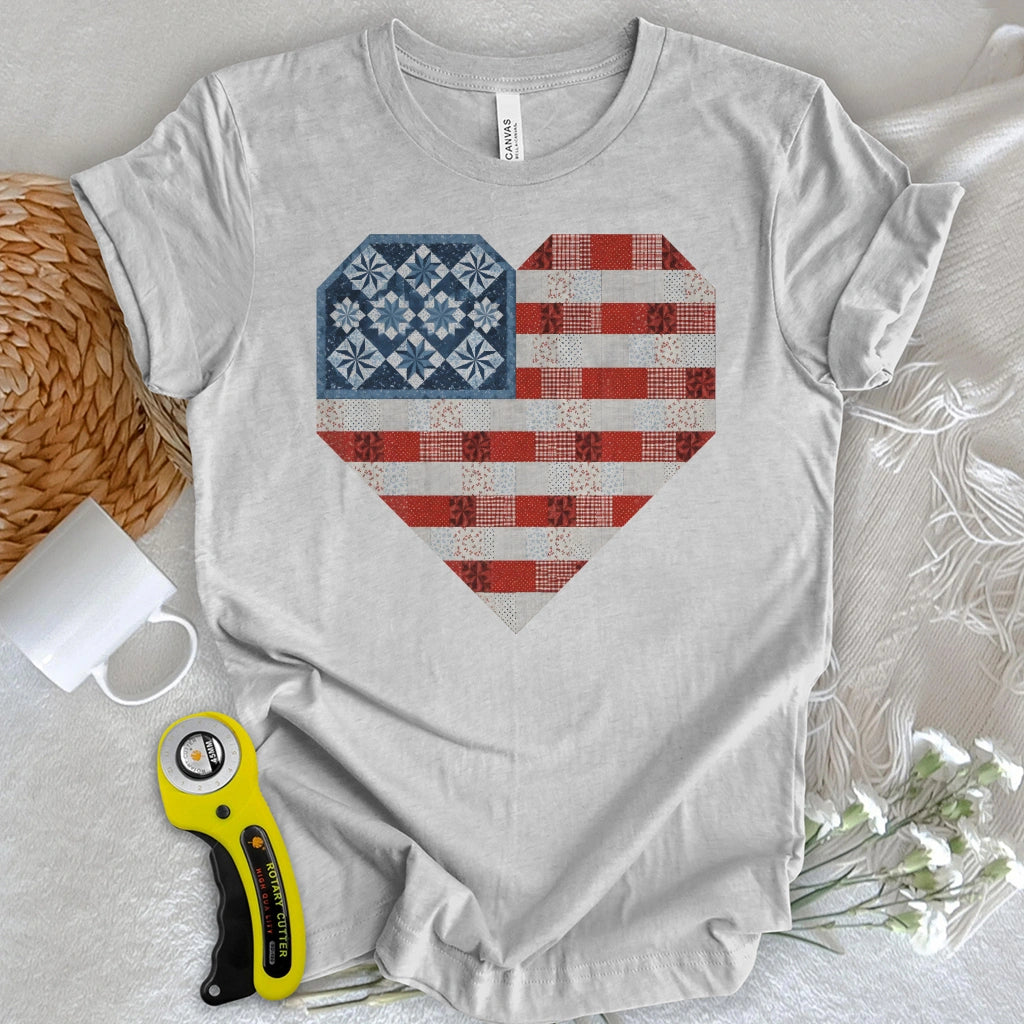 Stars & Stripes Patchwork Heart T-shirt