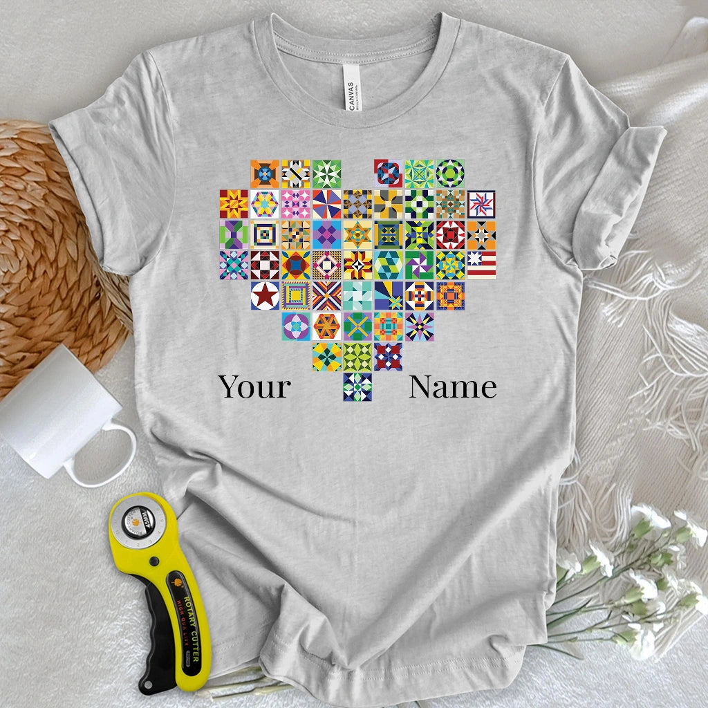 "Custom Name" States of quilt T-shirt