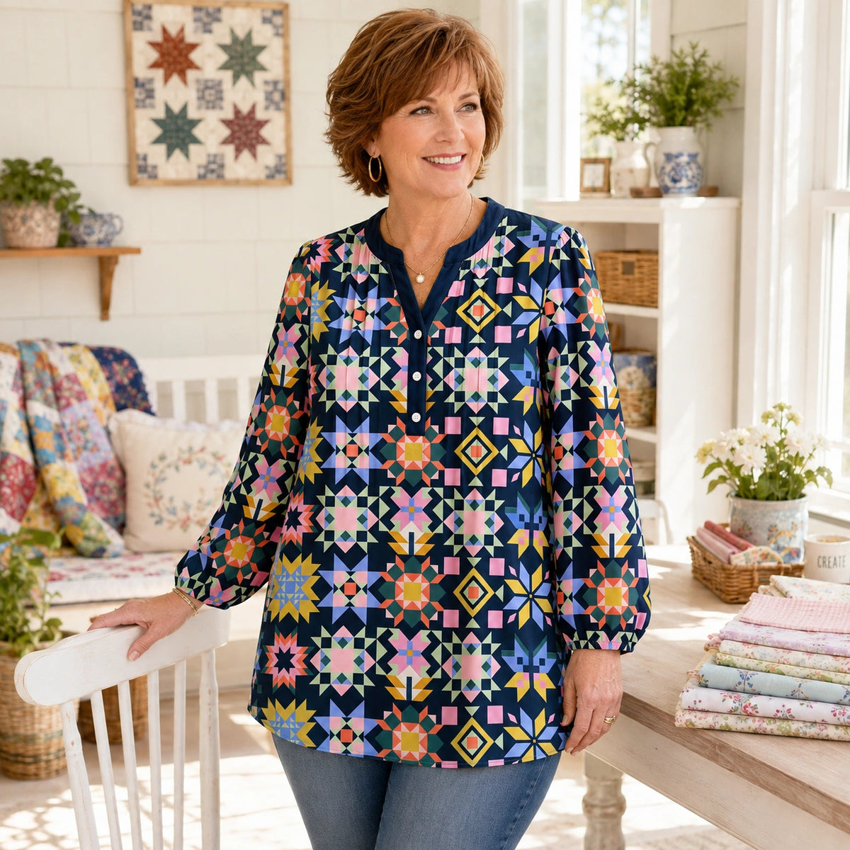 Folk Star Tapestry Blouse