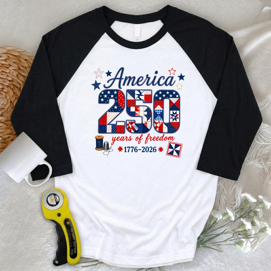 America 250: Pieced With Pride 3/4 Sleeve T-shirt