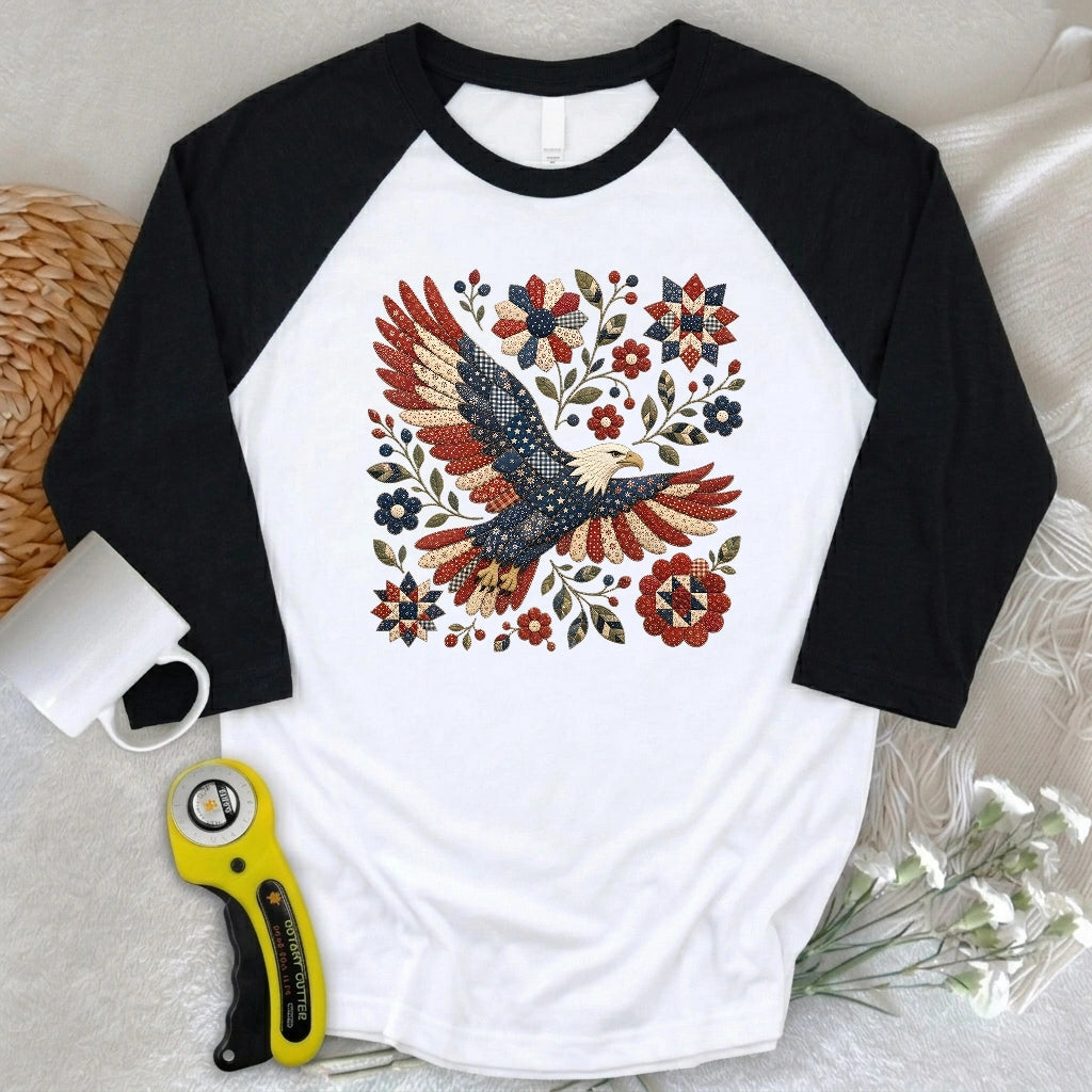 American Eagle Appliqué 3/4 Sleeve T-shirt