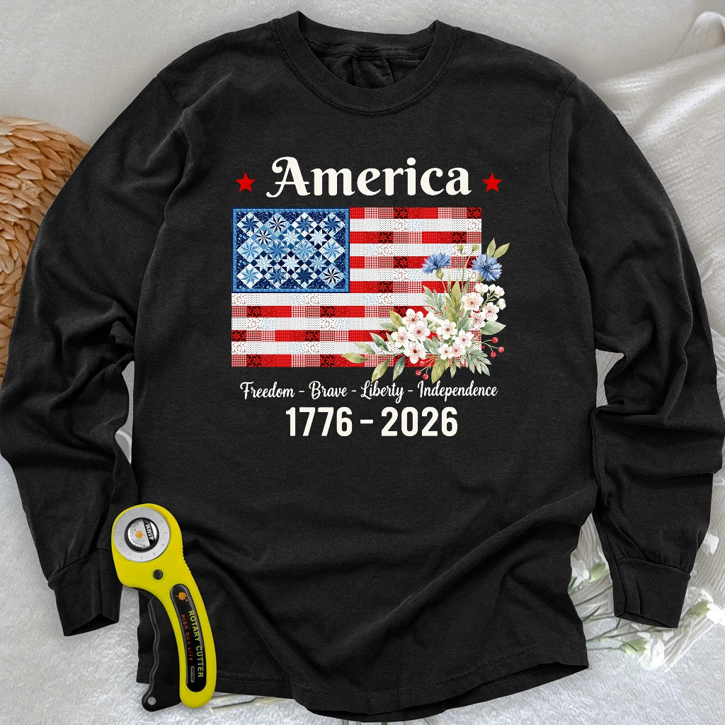 American Patchwork Bloom Long Sleeve T-shirt