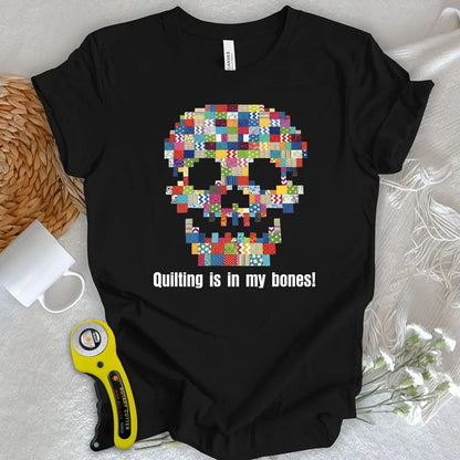 A quilted skull T-shirt