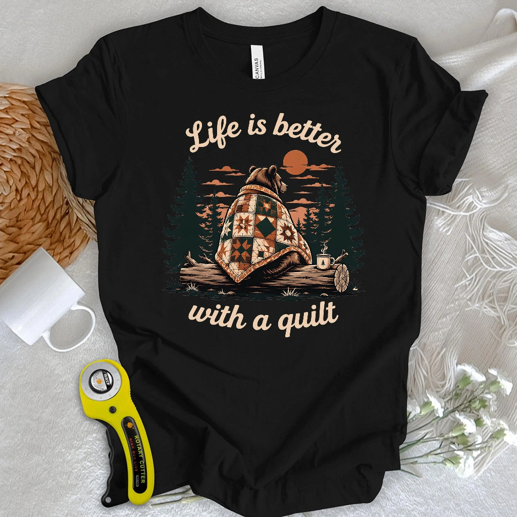 Bear Wrapped in Quilts T-shirt