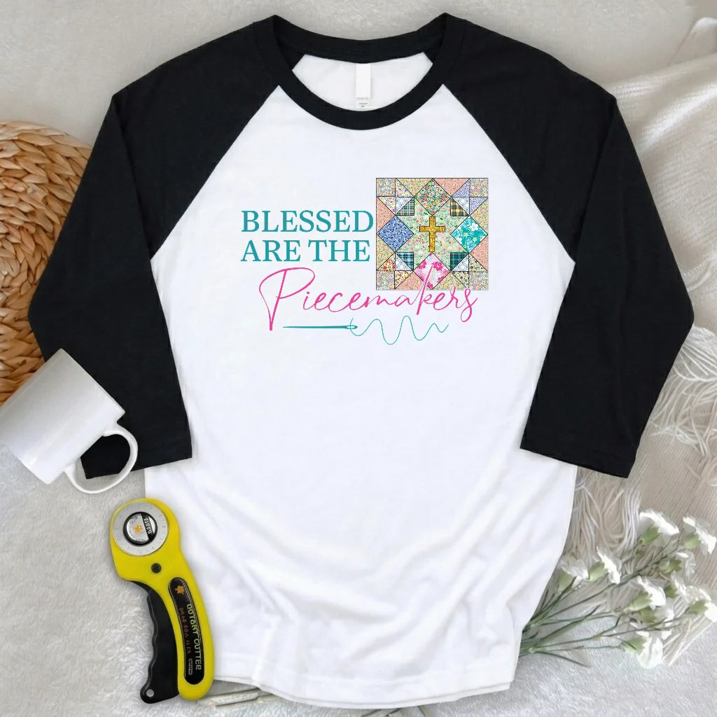 Blessed are the Piecemakers 3/4 Sleeve T-shirt