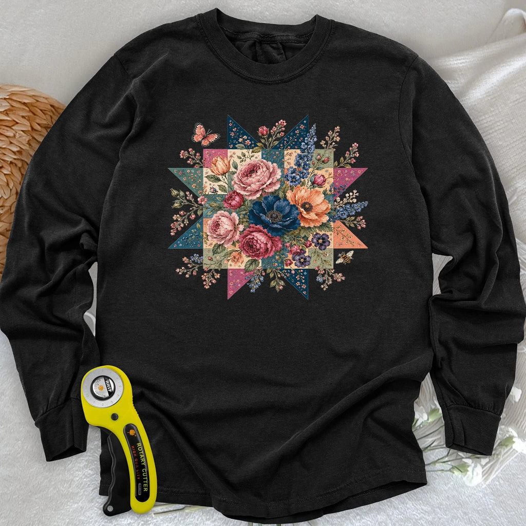 Blooming Patchwork Star Long Sleeve T-shirt