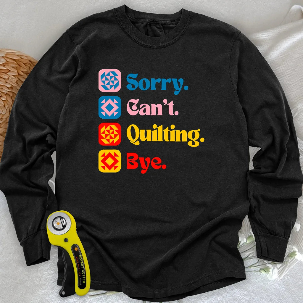 T-shirt à manches longues « J'peux pas, j'ai patchwork »