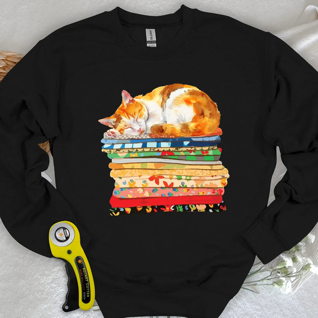 Sweat-shirt Chat et Tissu