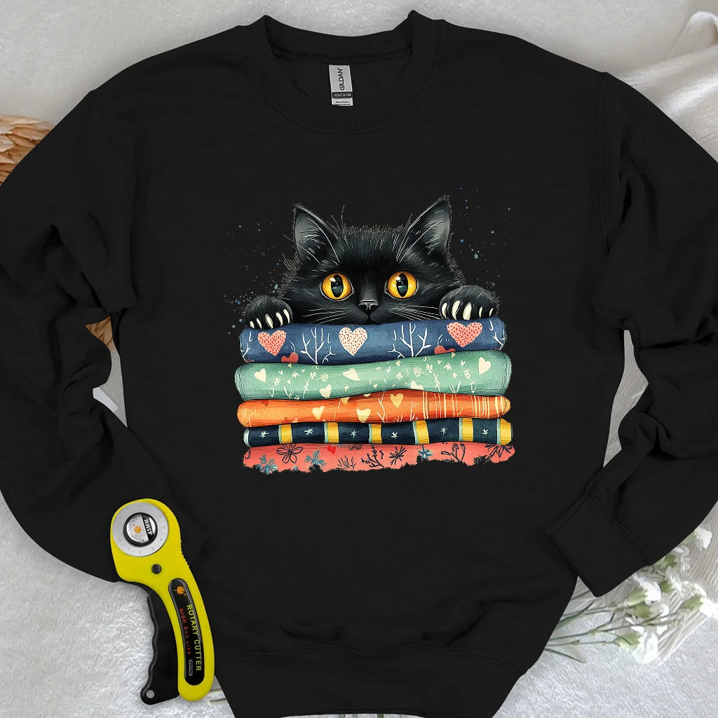 Katze auf dem Stoff-Sweatshirt