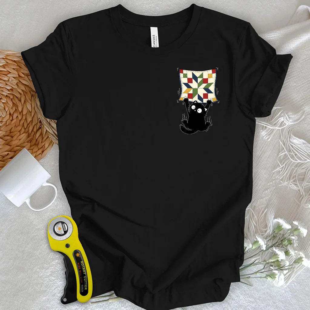 Clingy Quilt Cat Logo T-shirt