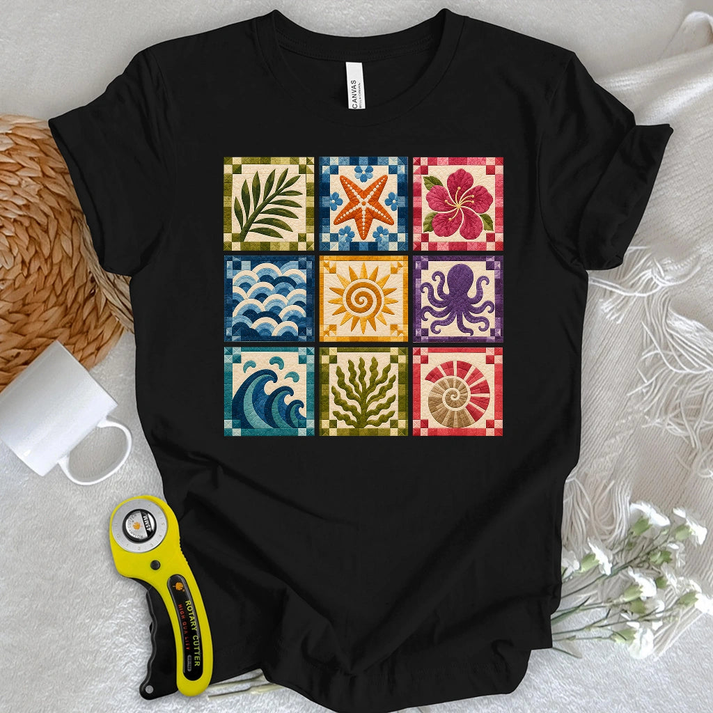 Coastal Patchwork Blocks T-shirt