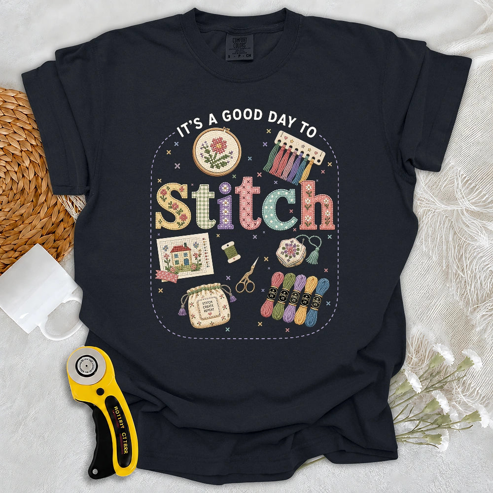 Comfort Colors Good Day To Cross Stitch T-shirt