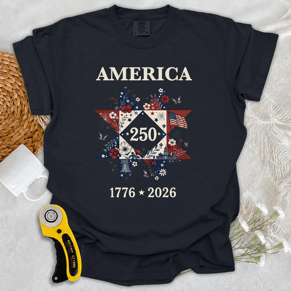 Comfort Colors Liberty In Bloom Quilt T-Shirt