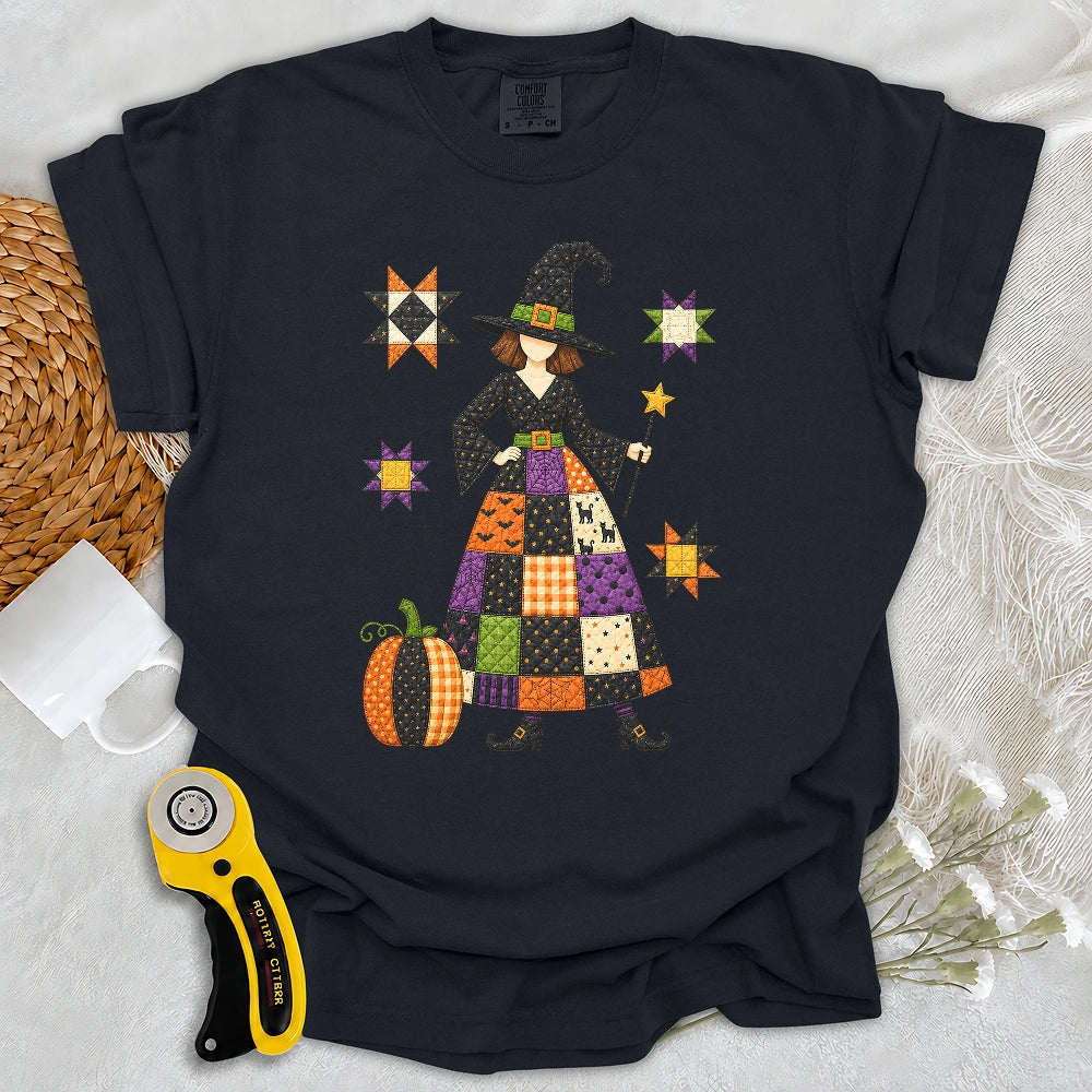 Comfort Colors Patchwork Quilt WitchT-shirt
