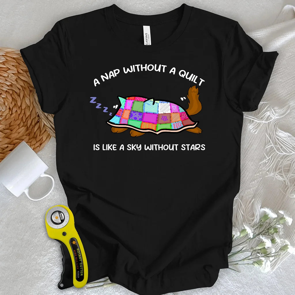 Gemütliches Patchwork Kätzchen T-Shirt