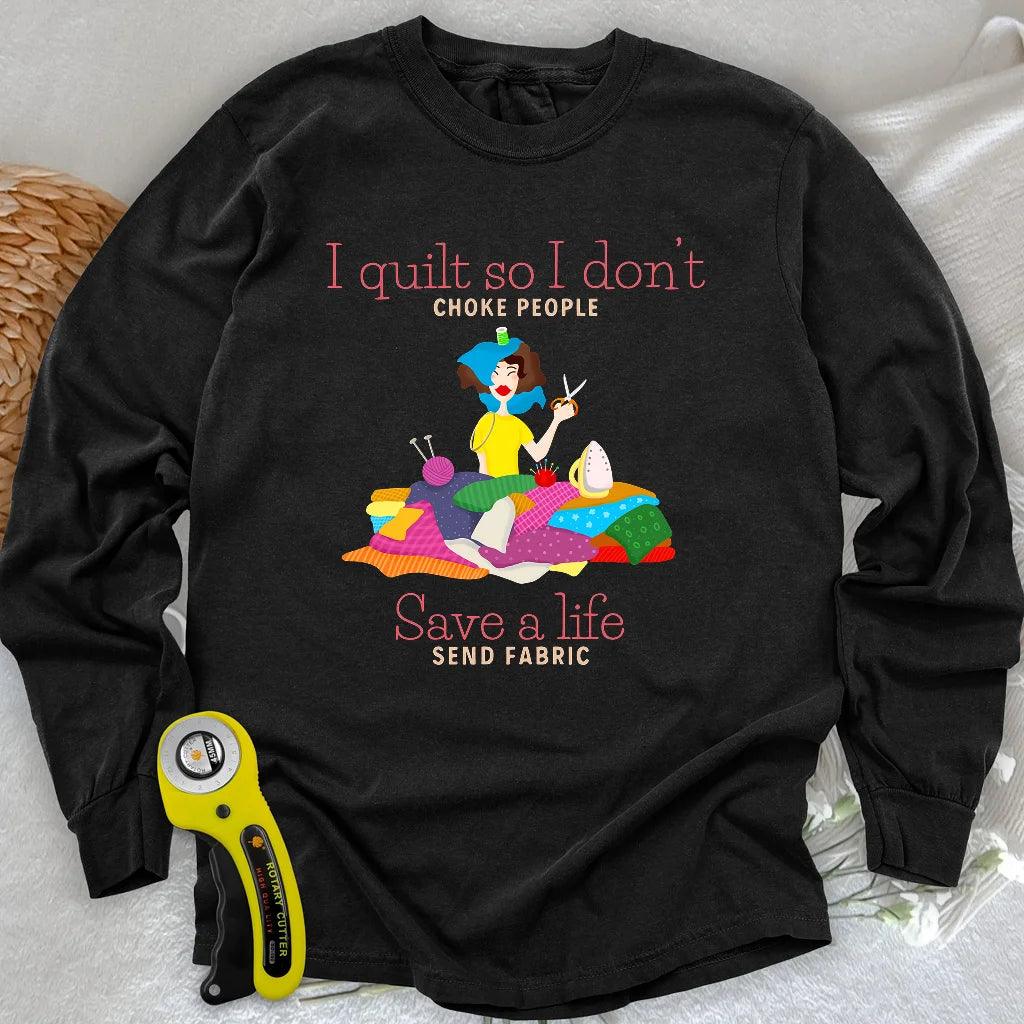 T-shirt à manches longues « Le tissu sauve des vies »