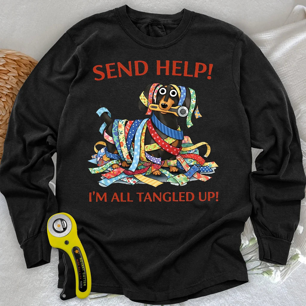 Langarmshirt mit Stoffstreifen-Muster