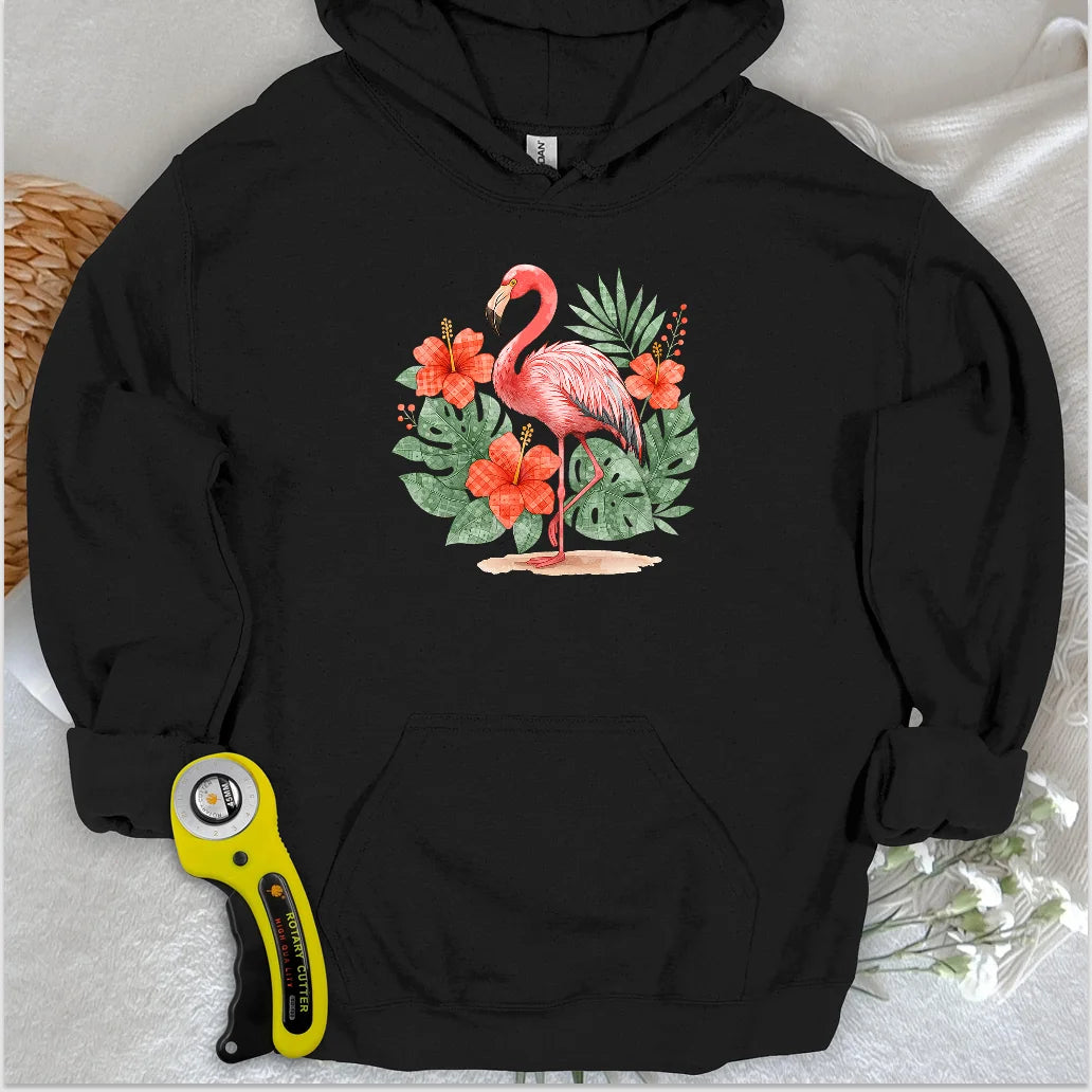 Flamingo & Floral Patchwork Hoodie