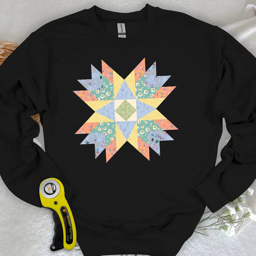 Sweat-shirt matelassé Étoile florale