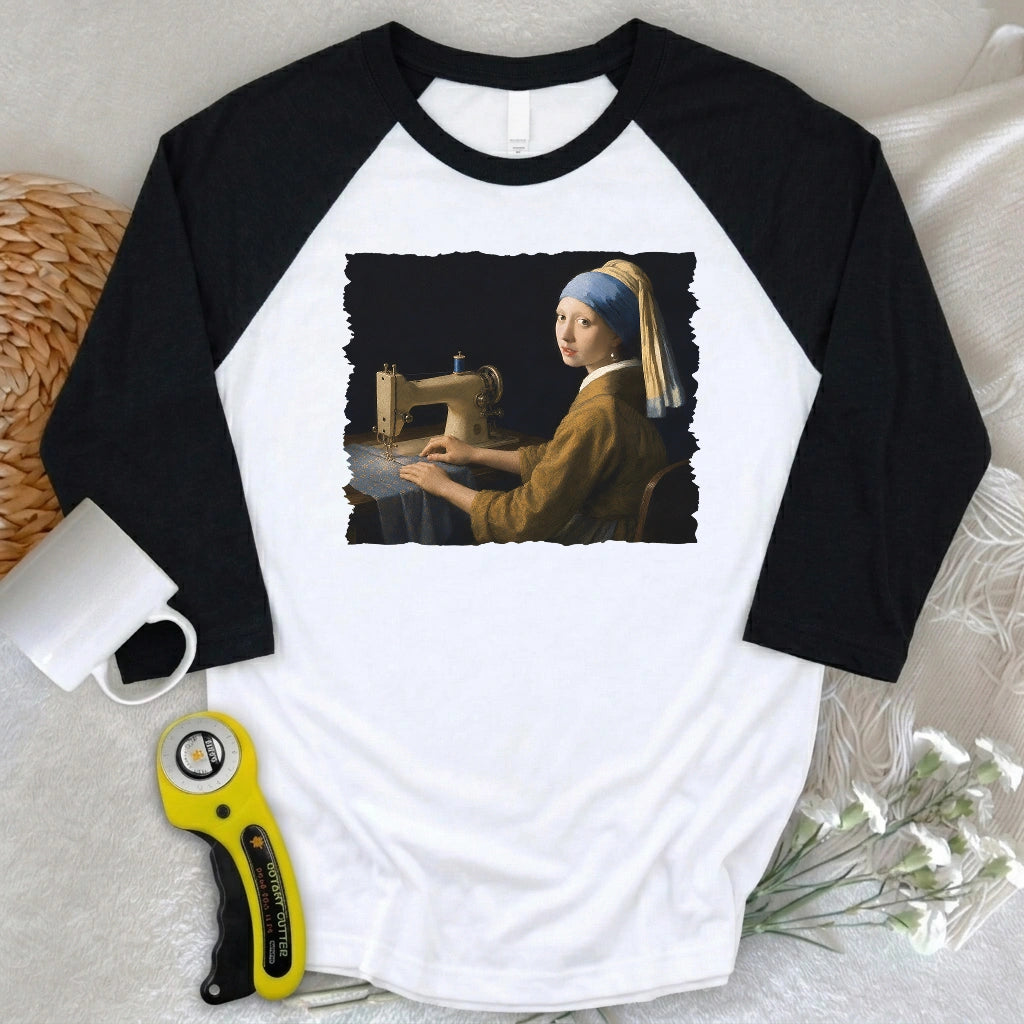 Girl With A Sewing Machine 3/4 Sleeve T-shirt